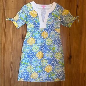 Lilly Pulitzer lemon floral short sleeve shift dress SIZE 2
